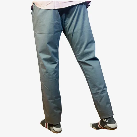 Men's Charcoal Grey Slim Fit Cotton Chino Pants – Stretch Casual Trousers for Office & Everyday Wear